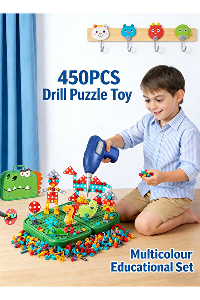 Generic مجموعة بناء وتفكيك لعبة تصميم الحفر الكهربائية المكونة من 450 قطعة، ت...