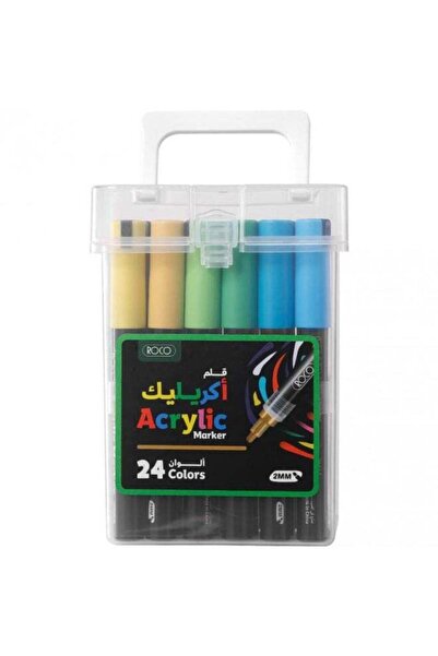 Roko قلم تحديد أكريليك للرسومات، 24 لونًا