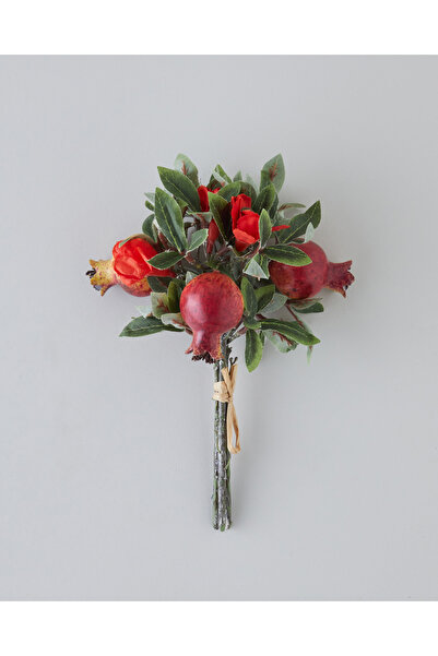 English Home Pomegranate Branch Tek Dal Yapay Çiçek 20 cm Kırmızı