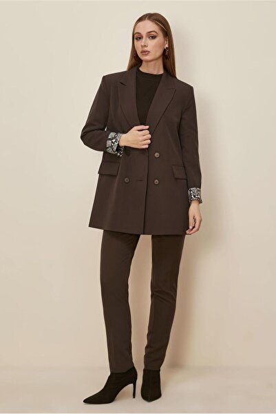 Alvina Sleeved Patterned Blazer Jacket 46191