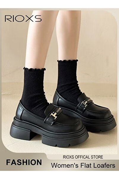 RIOXS Women's Loafers, Platform Chunky Loafers, Slip On Casual Shoes for Wome...
