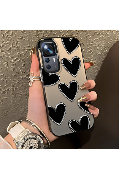 ucuc حافظة Xiaomi Mi 12T متوافقة مع الحافة السيليكونية الصلبة ذات النمط القلب...