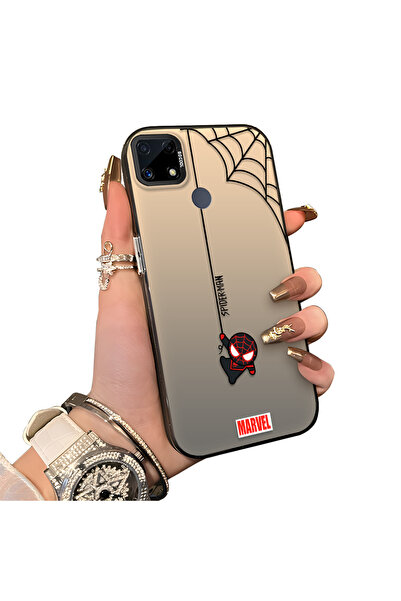 ucuc حافظة سبايدرمان متوافقة مع هاتف Realme C25 مصنوعة من السيليكون الصلب ومض...