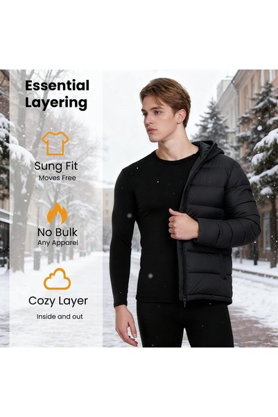 casme Thermal Underwear for Men Base Layers Long Underwear Snow Suit Long Johns Mens Thermals Top