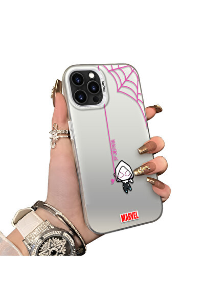 ucuc iPhone 15 Pro Compatible Silicone Edge Hard Back Anti-Fall Case Spiderman