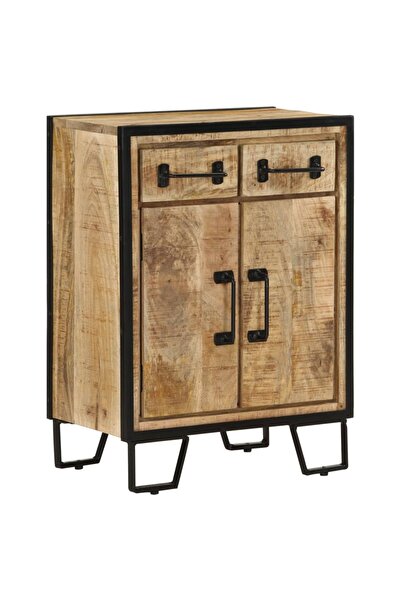 vidaxl Sideboard with 2 Drawers 53x31x72 cm Solid Wood Mango and Iron