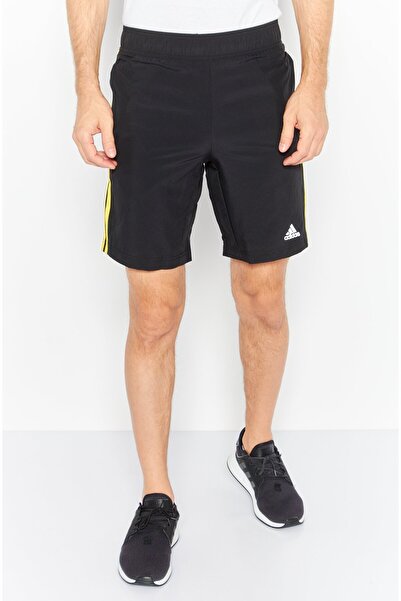 adidas Men Sportswear Fit 9 Inseam Training Shorts, Black/Yellow