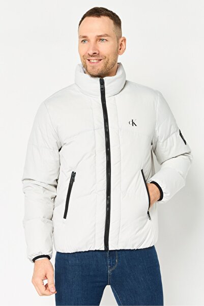 Calvin Klein Jeans Men Brand Logo Puffer Jacket, Off White
