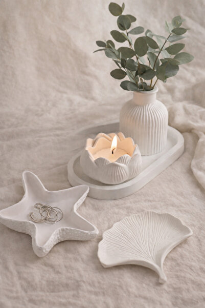 Özalp Decor Minimal 5-Piece Decorative Set – 10 cm – Star, Lotus & Leaf Shape...