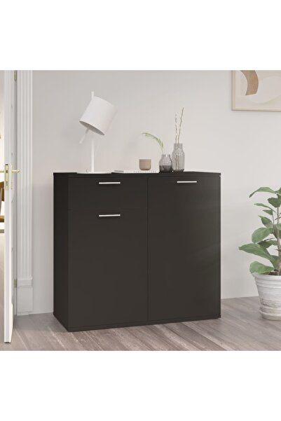 vidaxl Sideboard Black 80x36x75 cm Engineered Wood