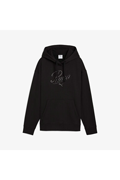 Puma Γυναικείο μαύρο φούτερ Essential Script Comfort FL