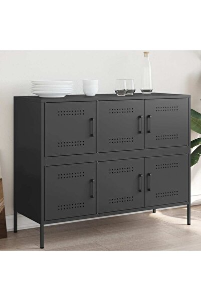 vidaxl Sideboard Black 100.5x39x79 cm Steel