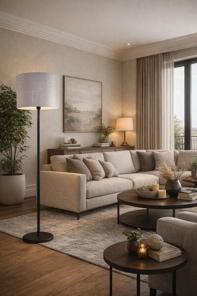 Ömür Avize Farell siyah ayaklı silindir şapka Lambader