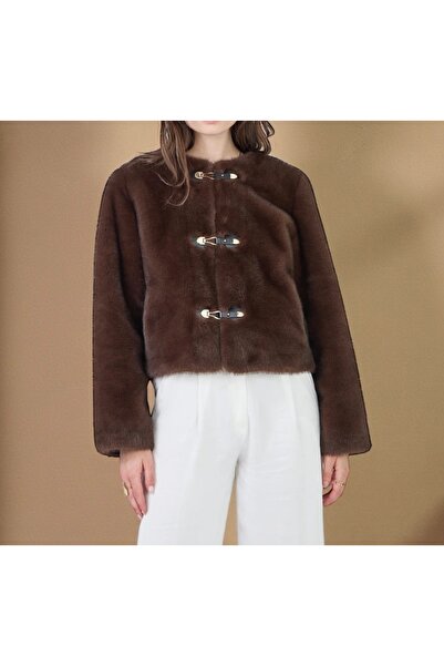 Nuggita Brown Plush Fur Jacket