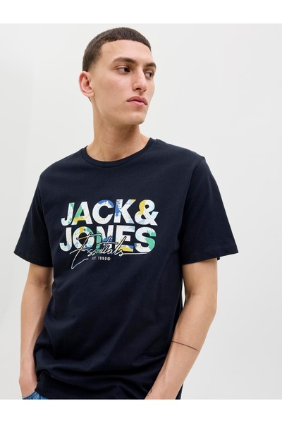 Jack & Jones Jjgeplas Tee Ss Crew Neck Ln Erkek T-shirt 12278523 Sky Captain