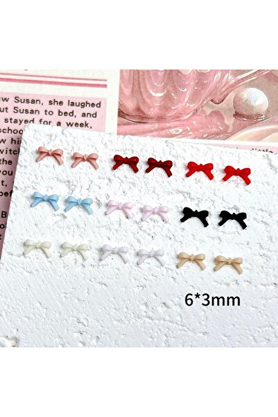 Choice مجموعة متنوعة من 50 قطعة من زينة الأظافر على شكل فيونكات بألوان متعددة...