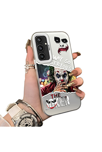 ucuc Samsung Galaxy S23 Fe Uyumlu Akrilik Arka Silikon Kenar Palyaço Joker Ko...