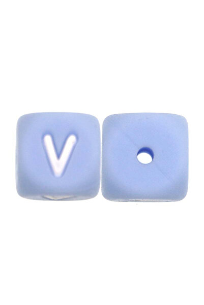 Choice 10pcs V Sunrony 10~100Pcs Silicone Letter Beads 12MM Blue Square Alpha...