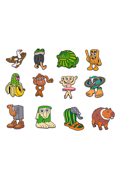 Choice 12 قطعة من دبابيس بروش كرتونية لطيفة ومبتكرة، مصنوعة من المينا، مناسبة...