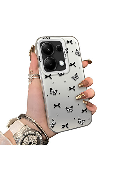 ucuc Xiaomi Redmi Note 14S Compatible Acrylic Back Silicone Edge Bow Protecti...