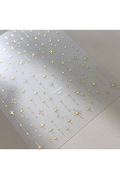 Choice زينة أظافر بارزة من أحجار الراين البرونزية اللامعة على شكل نجمة، مطلية...