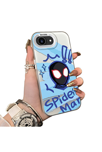 ucuc iPhone 16E Compatible Silicone Edge Acrylic Back Spiderman Protective Case