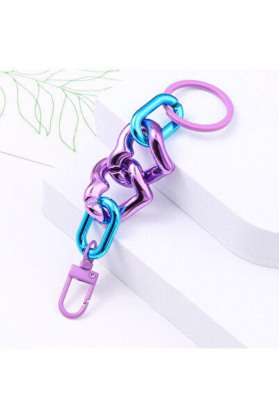 Choice سلسلة مفاتيح أكريليك ملونة على شكل قلوب، حلقات مفاتيح بلاستيكية للنساء...