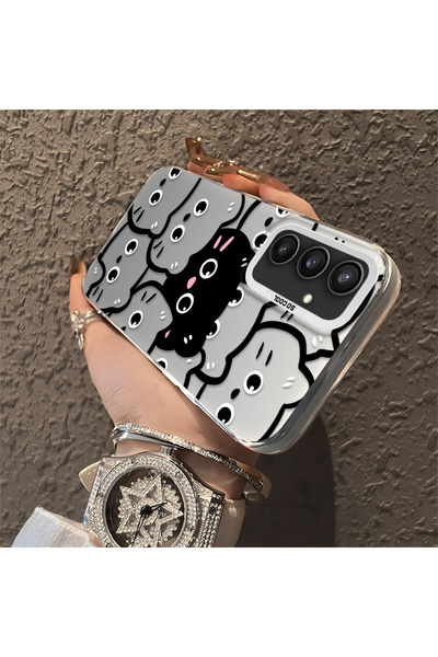 ucuc Samsung Galaxy S23 Fe Compatible Silicone Edge Acrylic Back Sweet Cat Pr...