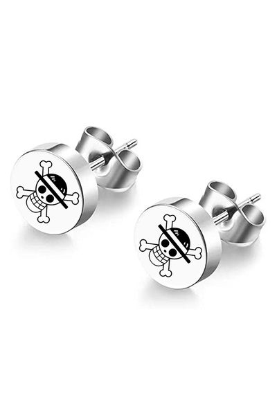 Miniso 5 قطعتين/مجموعة إكسسوارات مجوهرات دعائم تنكرية لشخصيات بورتغاس دي إيس، لوفي، ساورون، أقراط مرصعة.