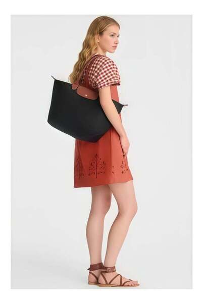 Generic Longchamp Women's Medium Handbags Tote Bags, Shoulder Bags, Forest Black Classic Style