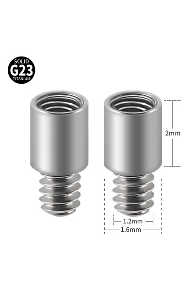 Choice 1.6mm v 1.2mm Thread 5PCS/Lot G23 Titanium Extension Bar For Labret Tongue Dermal Barbell Belly Ring