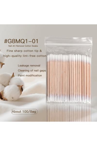 choice2 G8MQ1-01 kaniu 100 PCS Microblading Boxed Swab Double Pointed Tip Swa...
