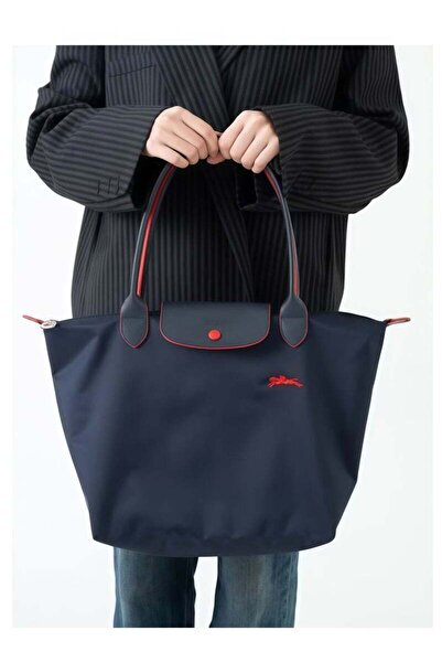 Generic Longchamp Medium Navy Blue Shoulder Strap Women's 70th Anniversary Fashionable