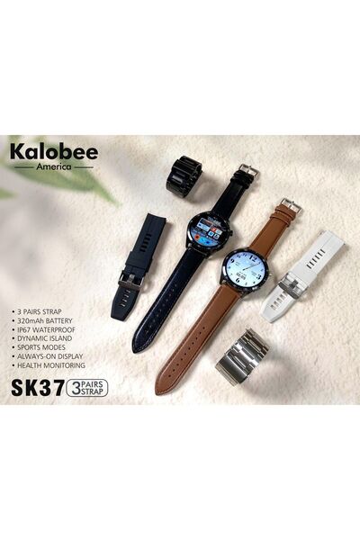 KALOBEE SK-37 Süper Amoled Akıllı Saat 3 Kordon