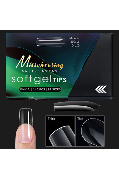 Choice OM12-140PCS 120/140pcs Exquisite box set Almond False Nail Tips Clear Matt Soft Fake Nails Extension