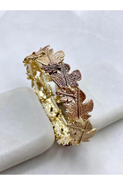 Seda Bijuteri سوار ديزاي ليفر المطاطي باللون البني البرونزي