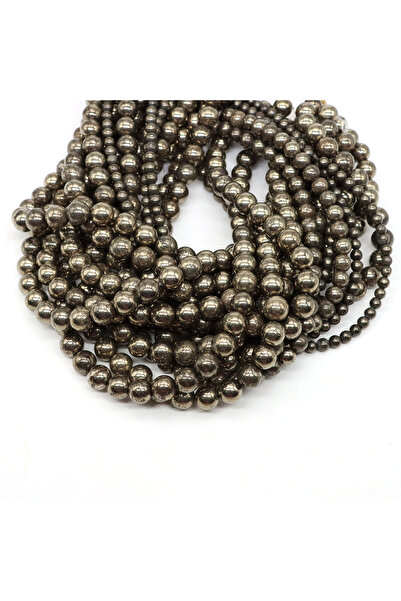 Choice3 4mm ( 85 to 90pcs ) Pyrite 4/6/8/10mm Natural Pyrite Beads Round Loos...