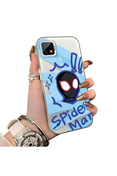 ucuc حافظة حماية سبايدرمان من السيليكون المتوافقة مع هاتف Realme C21 ذات الحا...