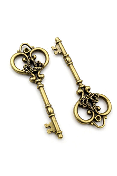 Choice P1-09 84x33 مم قطعة واحدة، قلادة مفتاح مصنوعة يدويًا من البرونز العتيق...