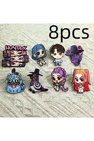 Miniso 8 دبابيس مطلية بالمينا باللون الذهبي لشخصيات كرتونية من سلسلة "صائدو ا...