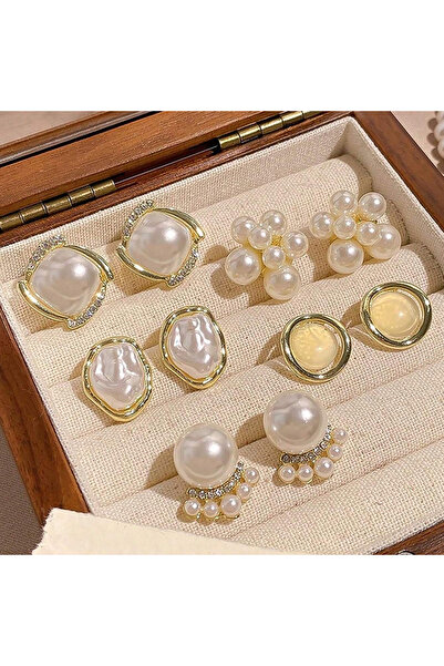 Choice 10 Pcs set 5 6/10/12 Pcs Simulated Pearl Round Square Stud Earrings Sm...