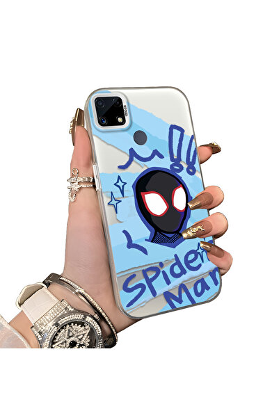 ucuc حافظة حماية سبايدرمان من السيليكون المتوافقة مع هاتف Realme C25