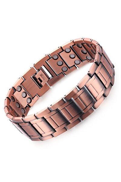 Choice Trapezoid Men's Pure Copper Bracelet 3500 Gauss 3X Strongth Magnetic T...