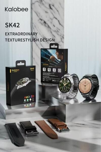 KALOBEE SK-42 Süper Amoled Akıllı Saat 3 Kordon