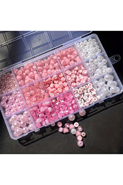 Choice C-15-7 10-piece pink alphabet box, acrylic beads, handmade jewelry making kit, DIY various jewelry m