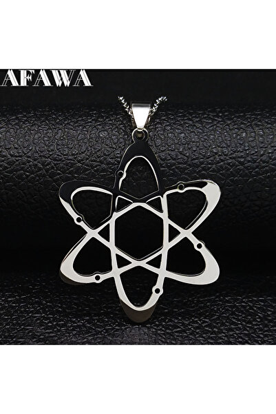 Choice A 50cm O SR Carbon Atom Physics Chemistry Pendant Necklace for Women Men Stainless Steel Science Che
