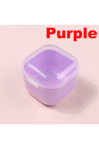 Choice Purple 1PC Square Double-layer Filtering Nail Art Drill Bits Cleaning Box Nail Bits Tools Filter Sto