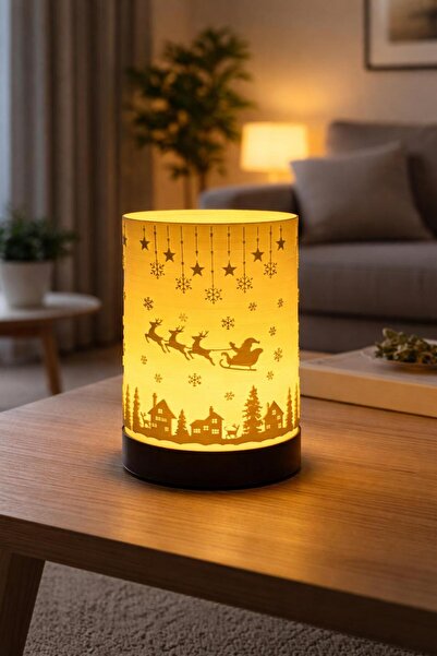 SONMEZSTORE NOEL BABA VE GEYİKLERİ TEMALI TEALIGHT LED GECE LAMBASI PİLLİ - S...
