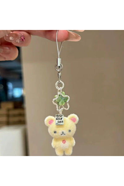 Choice K1053- أبيض - دب ريلاكوما أبيض أنيق، قلادة مخملية، سلسلة مفاتيح، ميدال...