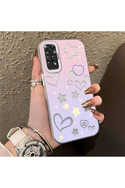 ucuc Xiaomi Redmi Note 11 Compatible Instagram Case Silicone Edge Acrylic Bac...